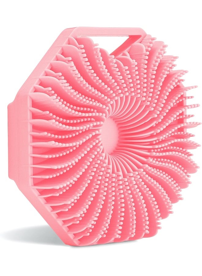 Sud Scrub Antimicrobial Silicone Body Scrubber, Exfoliating Body Scrubber For Sensitive Skin, Eco Friendly Shower Scrubber For Body, Silicone Body Brush For Showering, Lathers Well, Pink - Image 1
